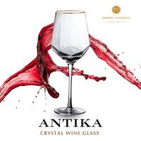 ราคา Dining Vaisselle แก้วไวน์ ขอบทอง สวยหรู Antika Crystal Wine Glass with Gold rim 570ml แก้วไวน์ (10977241)
