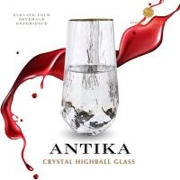 ราคา Dining Vaisselle แก้วน้ำขอบทอง หรูหรา สวยงาม Antika Crystal Tall Glass with Gold rim แก้วน้ำ (10983250)