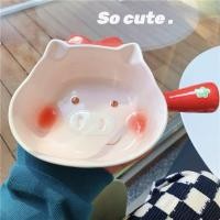 ราคา Pamu Home ถ้วยมาม่า ถ้วย ชาม เซรามิค เซตอุปกรณ์บนโต๊ะอาหาร ชาม หมูชมพู (10986931)