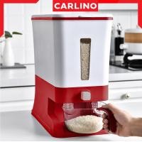 ราคา MR.CARLINO : 12KG Auto Rice Dispenser ถังใส่ข้าวสาร ธัญพืช ระบบปุ่มกด ถังเก็บข้าวสาร กล่องเก็บข้าวสาร พร้อมถ้วยตวง 12kg สีแดง (11006295)