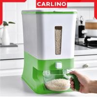 ราคา MR.CARLINO : 12KG Auto Rice Dispenser ถังใส่ข้าวสาร ธัญพืช ระบบปุ่มกด ถังเก็บข้าวสาร กล่องเก็บข้าวสาร พร้อมถ้วยตวง 12kg สีเขียว (11006296)