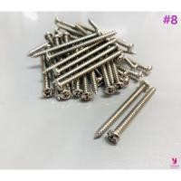 ราคา YOJI ONLINE เกลียวปล่อย หัวกลม #8 แบ่งขายห่อเล็ก น็อต สกรู สกรูเกลียวปล่อย หัว P 8 * 2" (11007198)