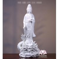 ราคา ร้านดอกบัว เทพเจ้าจีน พระโพธิสัตว์กวนอิมปางยืนมังกร พระแม่กวนอิมปางเหยียบมังกร งานกระเบื้องฮกเกี้ยน ขนาด 24 นิ้ว 24 นิ้ว (11004151)