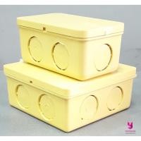 ราคา YOJI ONLINE กล่องพักสายสี่เหลี่ยมสีเหลือง ตราช้าง กล่องพักสายไฟ 4" x 2" (11009554)