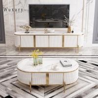 ราคา Wuxury furniture ส่งฟรี ตู้วางทีวี ชั้นวางทีวี โต๊ะกลางโซฟา ชั้นวางทีวี ชุดรับแขก สไตล์Luxury งานนำเข้าสวยหรู โต๊ะกลาง สีขาว (11012750)