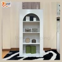 ราคา Best ตู้โชว์มินิมอล รุ่นโค้งโชว์กระเป๋า ชั้นวางไม้ สีขาว ขาว 80*40*160cm มินิมอล (11003940)