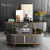 ราคา Wuxury furniture ส่งฟรี ตู้วางทีวี ชั้นวางทีวี โต๊ะกลางโซฟา ชั้นวางทีวี ชุดรับแขก สไตล์Luxury งานนำเข้าสวยหรู โต๊ะกลางสีดำ (11012752)
