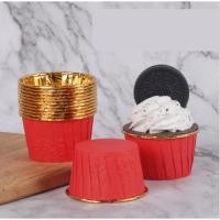 ราคา Buddy Bakery ถ้วยคัพเค้กม้วนขอบ สีแดงขอบทอง แพ๊ค 50 ใบ (11025834)
