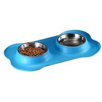 ราคา หางฟู Petshop ชามกันมดซิลิโคนแบบคู่ ชามอาหารกันมด ชามซิลิโคน ชามอาหารสัตว์ ชามสแตนเลส FO28 สีฟ้า ใหญ่ 45x26cm ลึก4cm (11036109)