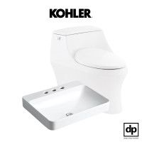 ราคา KOHLER สุขภัณฑ์แบบชิ้นเดียว รุ่น San Raphael Grande พร้อมอ่างล้างหน้าแบบวางบนเคาน์เตอร์ รุ่น Forefront สีขาว 4.8 ลิตร/อ่างล้างหน้าแบบเซ็นเตอร์ 8 (11036335)