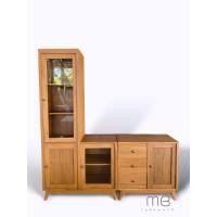 ราคา MB Teak ตู้โชว์ไม้สัก รุ่นSKU-00131 สีสักทอง ขนาด 45x180x200 cm. (11065837)