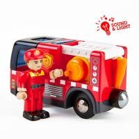 ราคา Hape ของเล่นไม้ รถดับเพลิง มีสัญญาณไฟและเสียงไซเรน Fire Truck with Siren ของเล่น เสริมทักษะ สำหรับเด็ก 3 ปีขึ้นไป ของเล่นเสริมพัฒนาการ (11067485)