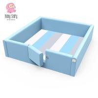 ราคา Babyselfy คอกกั้นเด็กกันกระแทก รุ่น Simple สีฟ้า-เทา เพิ่มประตู กลอนหมุน,5 x 6.5 ฟุต (11043206)