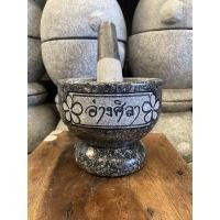 ราคา ครกหิน shop ครกหิน พร้อมสาก ทรงไม่มีขอบ ทรงที่นิยมที่สุด ขนาด 4”, 4.5”, 5”, 5.5”, 6” อ่างศิลา,4.5 นิ้ว (12002670)