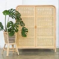 ราคา ภูมิเครื่องหวาย ตู้เก็บของ ชั้นวางของหวายแท้ รุ่นWilliam 85x35x110,สานลาย3ด้าน (11039172)