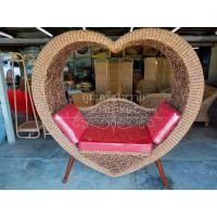 ราคา ภูมิเครื่องหวาย โซฟาหวายแท้ รูปหัวใจ ไม้ naturalRattan 200 (11040109)