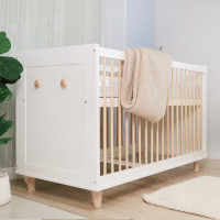 ราคา Kitso เตียงเด็กอ่อนไม้ยางพารา HYGGE Collection (ฮุกกะ) พร้อมเบาะที่นอน Premium Mattress Ivory white (11049566)