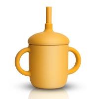 ราคา P&M Kids ถ้วยหัดดื่ม แก้วหัดดื่ม ซิลิโคนฟู้ดเกรค มีฝาปิด แก้วน้ำพร้อมหลอดดูด มีหูจับ Food Grade เหลือง (11083539)