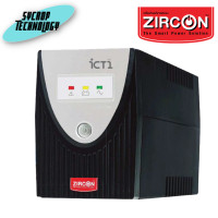 ราคา ZIRCON เครื่องสำรองไฟ Line Interactive UPS 800VA/480W รุ่น ICT-1 800VA/480W (ICT SPEC) ดำ (12026033)