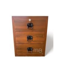 ราคา MB Teak ตู้เก็บเอกสารไม้สัก 3 ลิ้นชัก รุ่นSKU-00024 สีสักเข้ม (12027059)