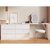 ราคา GoodLuck ชุดโต๊ะทำงานพร้อมลิ้นชัก สไตล์เกาหลี โต๊ะสำนักงาน ที่วางของอเนกประสงต์ t85 T85เก้าอี้ขาใส+กระจก (12027075)