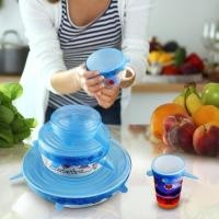 ราคา super stretch silicone ซิลิโคนถนอมอาหาร ชุดฝาปิดซิลิโคนสำหรับปิดภาชนะ จาน / ชาม / แก้วน้ำ สีฟ้า (12041206)