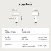 ราคา Coolastyler 1200W (For Gift)ไดร์เป่าผม แบบพกพา มอก. เครื่องเป่าผม ไดร์ มีลมเย็น CA-1202 (11086548)