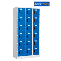 ราคา SMART FORM ตู้ล็อคเกอร์เหล็ก 18 ประตู ราคาถูก รุ่น LK-18 ตู้เหล็กสีขาว/หน้าบานสีนำ้เงิน Brand TAIYO น้ำเงิน w.91.6*d45.7*h183 cm. โมเดิร์น (12008913)
