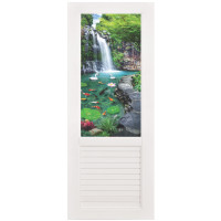 ราคา HOMICA ประตู พีวีซี PVC 6 กระจก น้ำตก WATERFALL NO.1 80x200เจาะ+วงกบ (12012458)