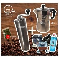 ราคา t noir coffee ชุดชงกาแฟ moka pot set2 ชุดชงกาแฟสไตล์อิตาลีจากโมก้าพอท 3 คัพ มาพร้อมกับที่บดกาแฟ และเตาแก๊ส (12054943)
