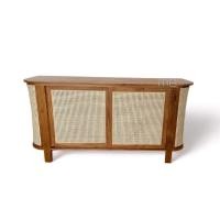 ราคา MB Teak ตู้วางทีวีไม้สักประดับหวาย รุ่นmbSKU-00286 สีสักทอง (12020366)