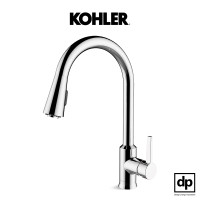 ราคา KOHLER ก๊อกผสมอ่างล้างจานชนิดหัวฝักบัว รุ่น Taut (มือบิดแบบก้านโยก) สีโครเมี่ยม (12031799)