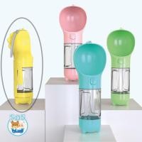 ราคา SOS Pet Shop ที่ให้น้ำแบบพกพา 3in1 ขวดน้ำสัตว์เลี้ยง สุนัข หมา แมว กระบอกน้ำหมา กระบอกเหลือง 300ml (12051905)