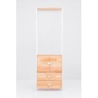 ราคา MikeMira ตู้เสื้อผ้าแบบเปิดโล่งพร้อมลิ้นชัก 2 ชั้นและตู้เก็บของ ไม้ยางพาราประสาน ระบบโมดูล่าร์ 80x40x200 (12066999)