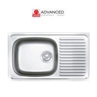 ราคา Advanced อ่างล้างจาน รุ่นSKS075 ขนาด 45X 75 X 16 ซม. แบบ 1 หลุม 1 ที่พัก สะดือB แบบฝังเคาน์เตอร์ (12060201)