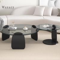 ราคา Wuxury Furniture โต๊ะกลางโซฟามินิมอล โต๊ะกาแฟ สไตล์minimal ส่งฟรี กระจกสีดำ (12076657)