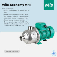 ราคา Wilo ปั๊มน้ำ รุ่น Economy MHI Stainless steel green 206N-1/10/E/3-400-50 (12074726)
