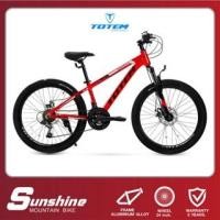 ราคา TOTEM จักรยานเสือภูเขา ขนาด 24 นิ้ว รุ่น Sunshine ชุดเกียร์ 21 speed เฟรมอลูมิเนียมอัลลอยด์ น้ำหนักเบา ปั่นสนุก แดง (12086903)
