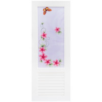 ราคา HOMICA ประตู พีวีซี PVC 33 กระจก PINK COSMOS 80x200เจาะ (12072307)
