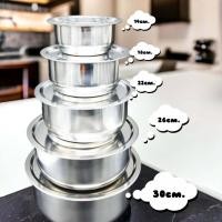 ราคา meier หม้อแขกสแตนเลส 5ใบ/ชุด พร้อมฝา หม้ออเนกประสงค์ (12086330)