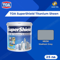 ราคา TOA SuperShield Titanium Sheen ทีโอเอ ซุปเปอร์ชิลด์ สีน้ำอะคริลิกทาภายนอกและภายใน ชนิดเนียน ขนาด 2.5 กล. #8256 Madison Grey (12088843)