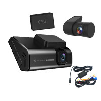 ราคา iSuper กล้องติดรถยนต์ คมชัด 4K รองรับ GPS Dash Cam Pro Plus หน้า+หลัง+HWK + Lexar SD 64 GB (12078870)