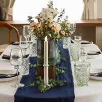 ราคา Solstice Home ผ้าคาดโต๊ะ Table Runner - ผ้าคาดหน้าโต๊ะ งานเลี้ยง ร้านอาหาร โรงแรม สั่งตัดได้ตามขนาด Navy Blue,45x200 cm. (12098884)