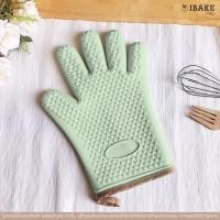 ราคา IBakeStudio ถุงมือกันความร้อน ถุงมือซิลิโคน อุปกรณ์ทำขนม 1 ชิ้น/Greenแยกนิ้ว (12105986)
