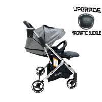 ราคา BRONCO รถเข็นเด็กAPOLLOMODEL 2025 เทาดำเข็มขัดแม่เหล็ก,เบาะรองนอนเด็กโต (12104280)