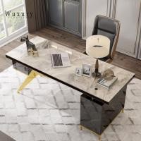 ราคา Wuxury Furniture โต๊ะทำงานสไตล์Luxury TOPหินสวยหรู โต๊ะสำนักงาน โต๊ะคอมพิวเตอร์ สีดำ/TOPเทา 160cm (12117840)