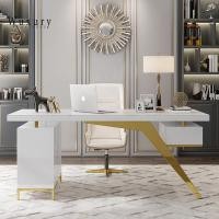 ราคา Wuxury Furniture โต๊ะทำงานสไตล์Luxury TOPหินสวยหรู โต๊ะสำนักงาน โต๊ะคอมพิวเตอร์ สีขาว/TOPขาว 160cm (12117843)