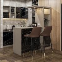ราคา kitchen solutions เคาน์เตอร์บาร์ ขนาด 170 ซม. รุ่น mabel สีดำลายหิน (ตู้โชว์ฝั่งขวา) (170x60x200 cm.) (12130563)