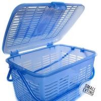 ราคา SmallEvting ตะกร้า เอนกประสงค์ มีฝาปิด ขนาดกลาง PN 808 ตะกร้ามีฝาปิด ตะกร้าใส่ผ้า สีฟ้า (12128933)