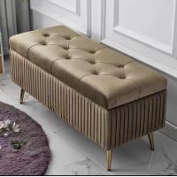 ราคา Biscoff สตูลเก็บของ สตูลปลายเตียง สตูลแต่งหน้า 150x40x45cm. น้ำตาลอ่อน (12127389)